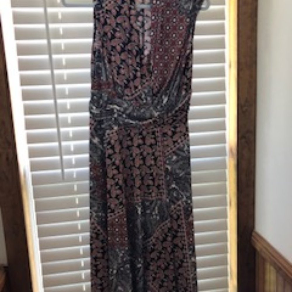 Midi dress brown and black